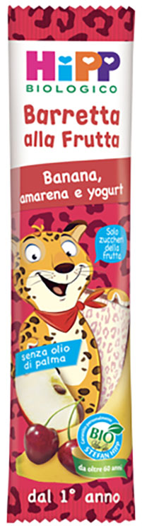 HIPP BIO BARRETTA ALLA FRUTTA BANANA/AMARENA/YOGURT 23 G - Farmacia De Pasquale