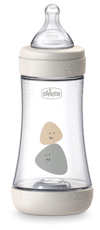CHICCO BIBERON PERFECT 5 UNISEX 240 ML IN SILICONE 2 FORI - Farmacia De Pasquale