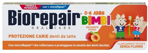 BIOREPAIR ORAL CARE KIDS 0-6 ANNI DENTI DA LATTE DENTIFRICIO CON ESTRATTO DI PESCA 50 ML - Farmacia De Pasquale