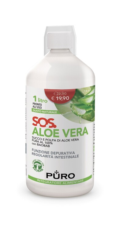 PURO ALOE VERA SUCCO E POLPA 100% + BAOBAB 1 LITRO - Farmacia De Pasquale