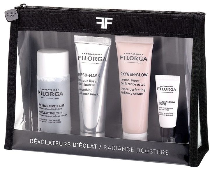 FILORGA ROUTINE KIT RADIANCE SOLUTION MICELLAIRE 50 ML + MESO MASK 30 ML + OXYGEN GLOW CREAM 30 ML + OXYGEN GLOW EYES 4 ML - Farmacia De Pasquale