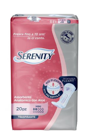 SERENITY ASSORBENTE ANATOMICO CON ALOE FLEXIT MINI 20 PEZZI - Farmacia De Pasquale
