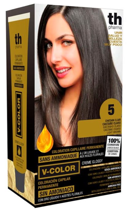 TH PHARMA V COLOR KIT TINTURA SENZA AMMONIACA N 5 CON ORO LIQUIDO - Farmacia De Pasquale