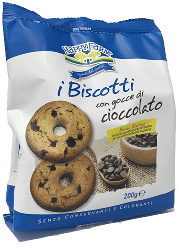 HAPPY FARM BISCOTTI GOCCE CIOCCOLATO 200 G - Farmacia De Pasquale