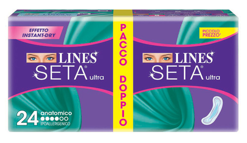 LINES SETA ULTRA ASSORBENTE ANATOMICO 24 PEZZI - Farmacia De Pasquale