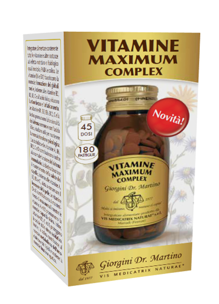 VITAMINE MAXIMUM COMPLEX 180 PASTIGLIE - Farmacia De Pasquale