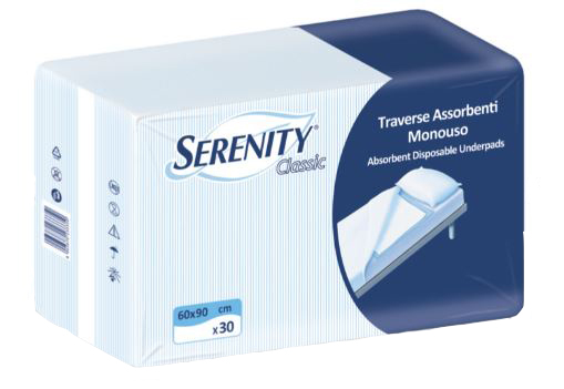 TRAVERSA SALVAMATERASSO PER INCONTINENZA SERENITY RELAX 60X90 CM 30 PEZZI - Farmacia De Pasquale