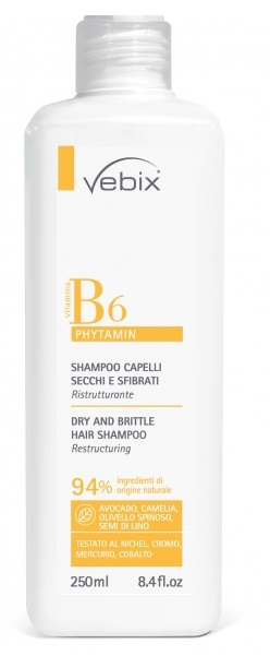 VEBIX PHYTAMIN B6 SHAMPOO CAPELLI SECCHI SFIBRATI RISTRUTTURANTE 250 ML - Farmacia De Pasquale