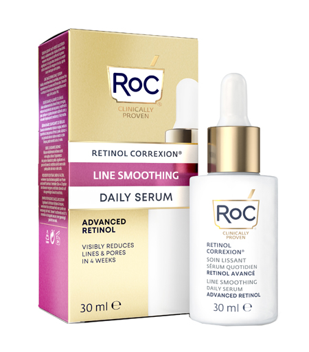 ROC RETINOL CORREXION LINE SMOOTHING SIERO VISO GIORNO 30 ML - Farmacia De Pasquale