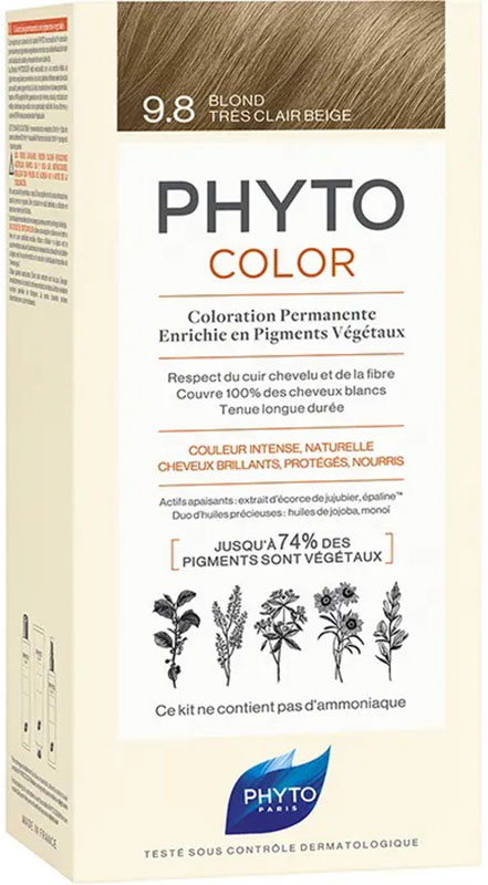 PHYTOCOLOR 9,8 BIONDO CHIARISSIMO CENERE LATTE 50 ML + CREMA 50 ML + MASCHERA 12 ML - Farmacia De Pasquale