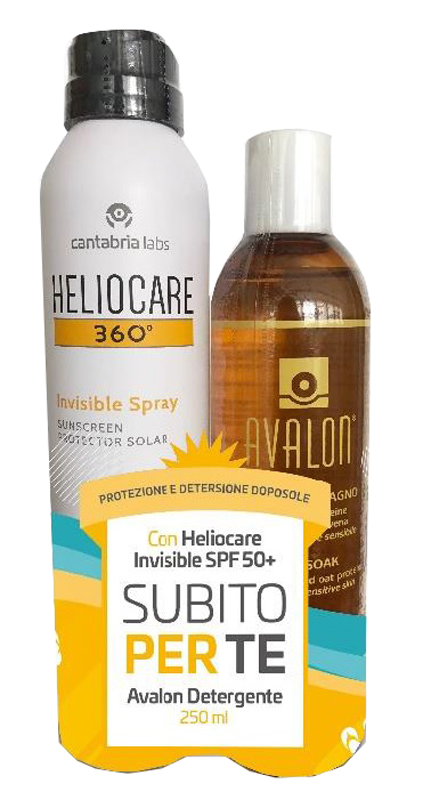 HELIOCARE INVISIBLE SPRAY 50+ 200 ML + C/AVALON 250 ML - Farmacia De Pasquale