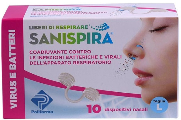 SANISPIRA VISUR & BATTERI FILTRO NASALE LARGE 10 PEZZI - Farmacia De Pasquale