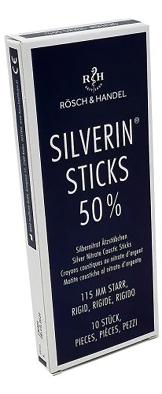 MATITA CAUSTICA SILVERIN NITRATO D'ARGENTO 50% RIGIDA LUNGHEZZA 115 MM 10 PEZZI - Farmacia De Pasquale