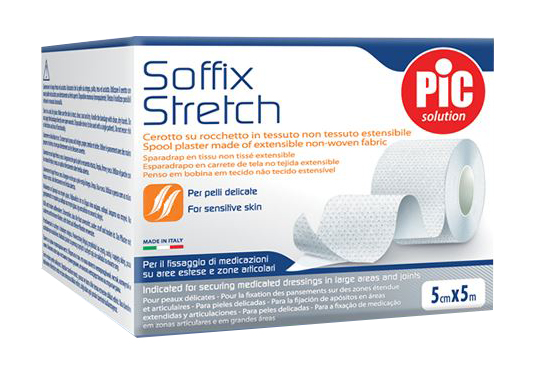 CEROTTO IN ROTOLO PIC SOFFIX STRETCH TESSUTO NON TESSUTO ESTENDIBILE 5X500 CM 1 PEZZO - Farmacia De Pasquale