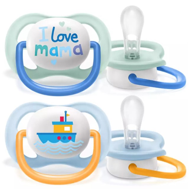AVENT ULTRA AIR SUCCHIETTO MAMA/BOAT MASCHIO 0-6 MESI 2 PEZZI - Farmacia De Pasquale