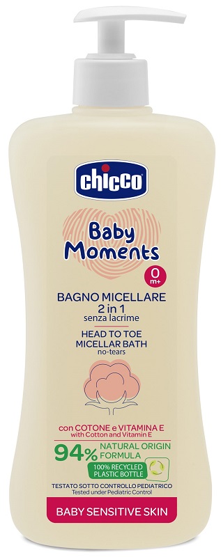 CHICCO BABY MOMENTS BAGNO CORPO CAPELLI MICELLARE 500 ML - Farmacia De Pasquale
