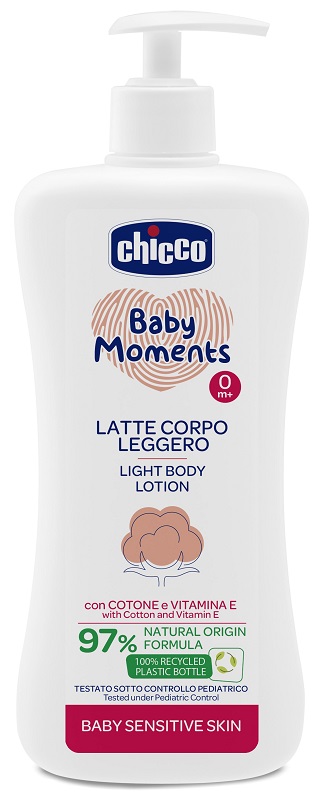 CHICCO BABY MOMENTS LATTE CORPO SENSITIVE LEGGERO 500 ML - Farmacia De Pasquale