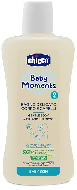 CHICCO BABY MOMENTS BAGNO SHAMPOO DELICATE 200 ML - Farmacia De Pasquale