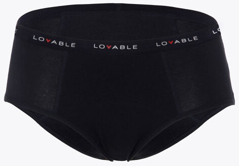 LOVABLE PERIOD PANTIES SLIP FLUSSO MEDIO NERO TAGLIA SMALL - Farmacia De Pasquale