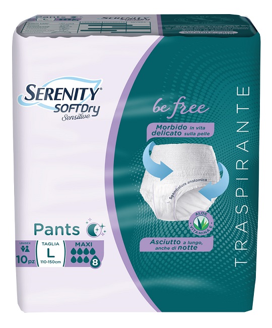 SERENITY PANTS SD SENSITIVE BE FREE MAXI L 10 PEZZI - Farmacia De Pasquale