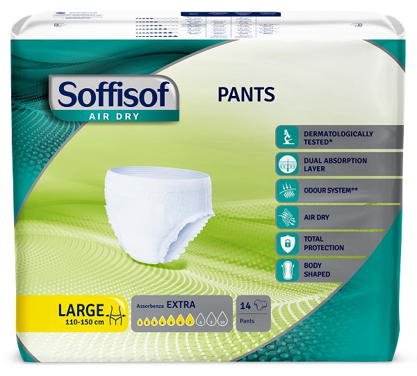 PANNOLONE SOFFISOF AIR DRY PANTS EXTRA L 14 PEZZI - Farmacia De Pasquale