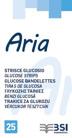 STRISCE MISURAZIONE GLICEMIA STRUMENTO ARIA 25 PEZZI - Farmacia De Pasquale