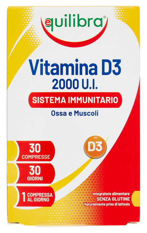 VITAMINA D3 2000UI SISTEMA IMMUNITARIO OSSA E MUSCOLI 30 COMPRESSE - Farmacia De Pasquale