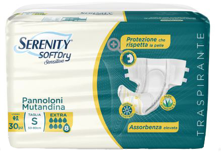 SERENITY PANNOLONE MUTANDINA SD SENSITIVE EXTRA TAGLIA S 30 PEZZI - Farmacia De Pasquale