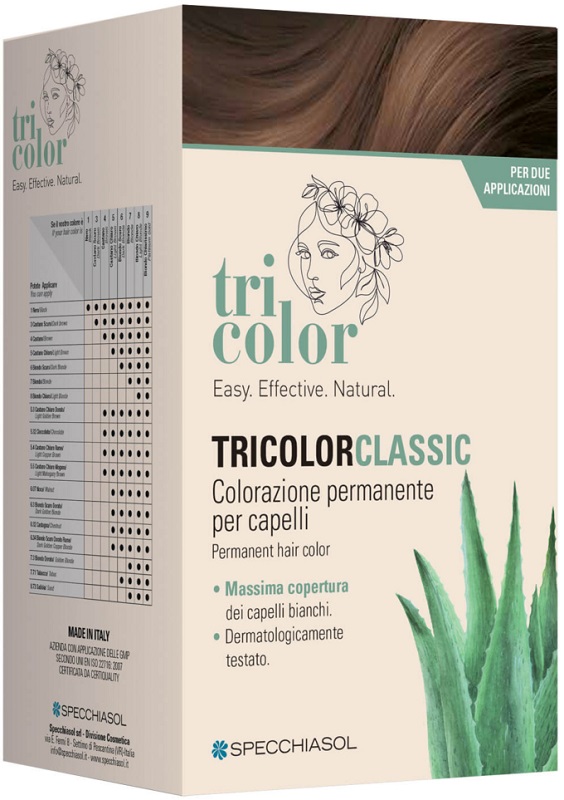 TRICOLOR CLASSIC 5,5 MOGANO 2 TUBI 50 ML + 2 SHAKER 50 ML + 4 BUSTINE 8 ML - Farmacia De Pasquale