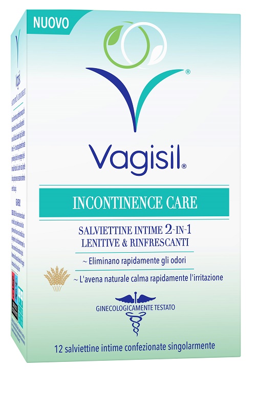 VAGISIL INCONTINENCE CARE SALVIETTINE INTIME 2IN1 LENITIVE & RINFRESCANTI 12 PEZZI - Farmacia De Pasquale