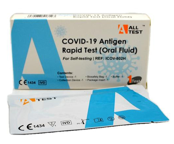 TEST ANTIGENICO RAPIDO COVID-19 ALLTEST AUTODIAGNOSTICO DETERMINAZIONE QUALITATIVA ANTIGENI SARS-COV-2 IN CAMPIONI SALIVARI MEDIANTE IMMUNOCROMATOGRAFIA - Farmacia De Pasquale