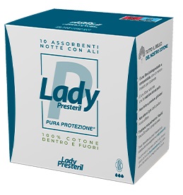 LADY PRESTERIL ASSORBENTI NOTTE CON ALI RIPIEGATI BIODEGRADABILI 10 PEZZI - Farmacia De Pasquale