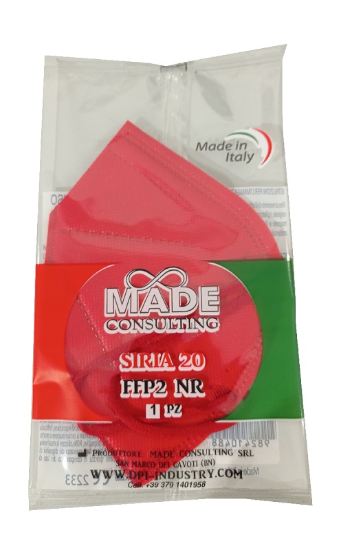SIRIA 20 SEMIMASCHERINA FILTRANTE FFP2 ROSSO - Farmacia De Pasquale