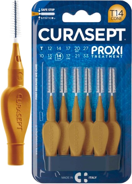 CURASEPT PROXI T14 OCRA/DARK GOLD 6 PEZZI - Farmacia De Pasquale
