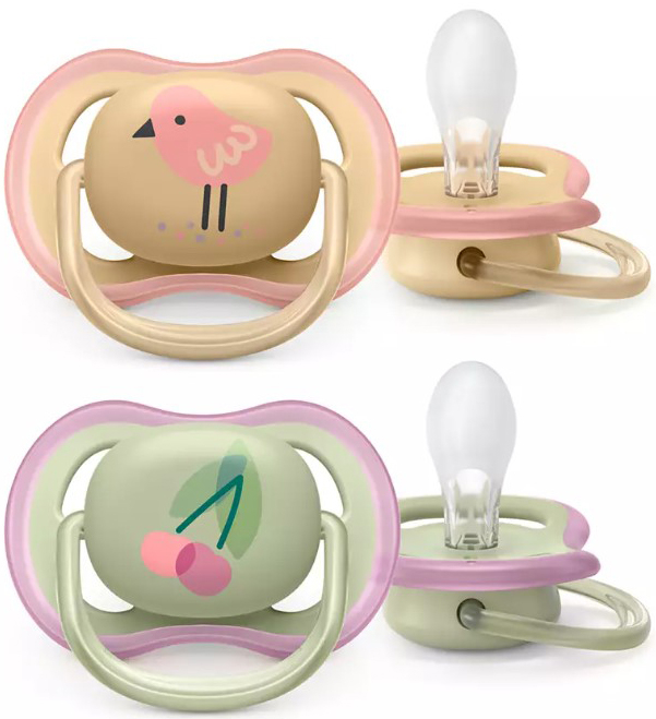 AVENT SUCCHIETTO ULTRA AIR 0-6M FEMMINA CILIEGIA/UCCELLINO 2 PEZZI - Farmacia De Pasquale