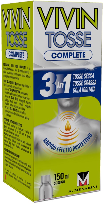 VIVIN TOSSE COMPLETE SCIROPPO PER TOSSE 150 ML - Farmacia De Pasquale