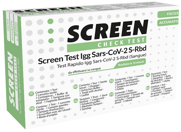 SCREEN TEST SIEROLOGICO RAPIDO AUTODIAGNOSTICO COVID-19 ANTICORPI IGG SARS-COV-2 NEL SANGUE SCREEN - Farmacia De Pasquale