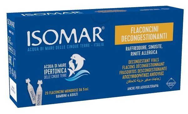 ISOMAR FLACONCINI DECONGESTIONANTI SOLUZIONE IPERTONICA 20 FLACONCINI 5 ML - Farmacia De Pasquale