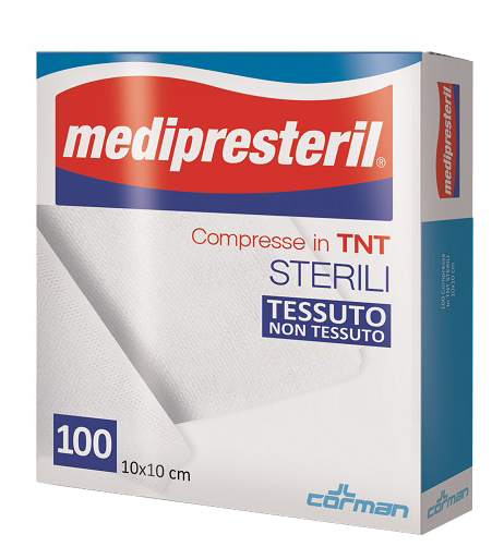 GARZA COMPRESSA MEDIPRESTERIL TNT 10X10CM 100 PEZZI - Farmacia De Pasquale