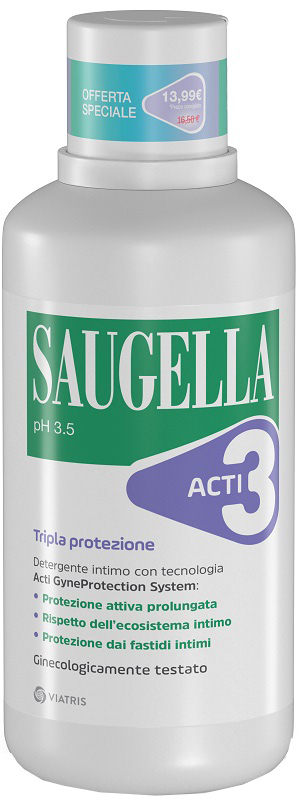 SAUGELLA ACTI3 DETERGENTE INTIMO 500 ML TAGLIO PREZZO - Farmacia De Pasquale