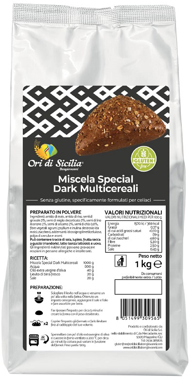 ORI DI SICILIA MIX SPECIALE DARK MULTICEREALI 1 KG - Farmacia De Pasquale