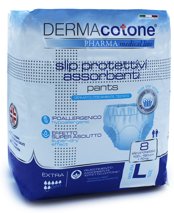 SLIP PROTETTIVO ASSORBENTE PANTS DERMACOTONE L 8 PEZZI - Farmacia De Pasquale