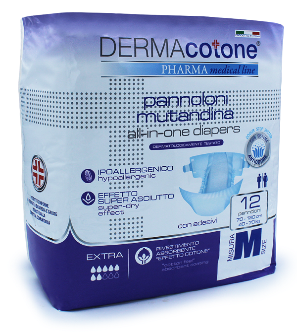PANNOLONE MUTANDINA PER INCONTINENZA DERMACOTONE M 12 PEZZI - Farmacia De Pasquale