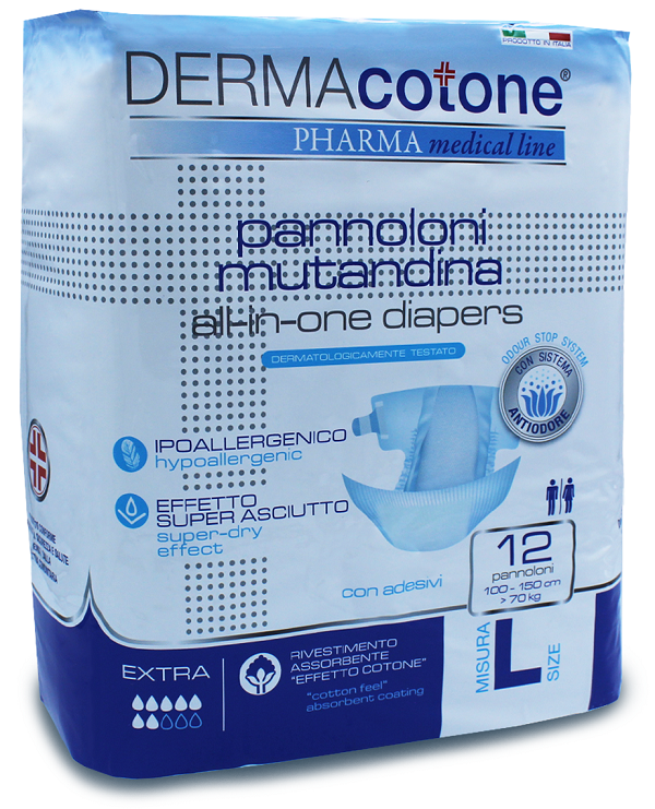PANNOLONE MUTANDINA PER INCONTINENZA DERMACOTONE L 12 PEZZI - Farmacia De Pasquale