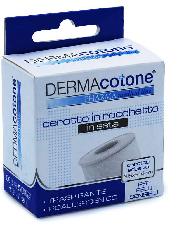 CEROTTO ROCCHETTO IN SETA DERMACOTONE BIANCO 2,5X914CM 1 PEZZO - Farmacia De Pasquale