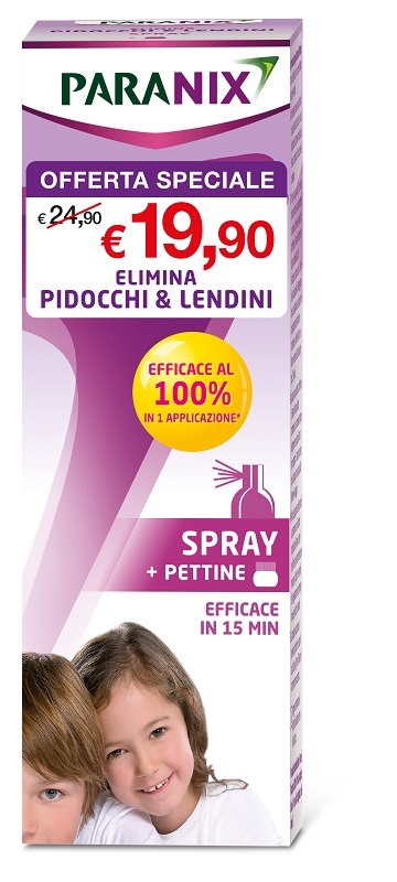 TRATTAMENTO SPRAY PIDOCCHI E LENDINI PARANIX 100 ML + PETTINE TAGLIO PREZZO - Farmacia De Pasquale