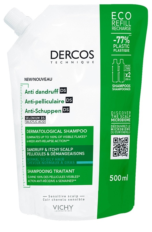 DERCOS ECO RICARICA SHAMPOO ANTI FORFORA 500 ML - Farmacia De Pasquale