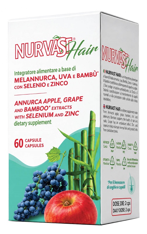 NURVAST HAIR 60 CAPSULE GASTRORESISTENTI DA 720 MG SENZA GLUTINE NATURALMENTE PRIVO DI LATTOSIO - Farmacia De Pasquale