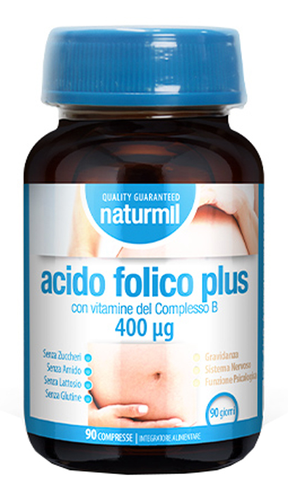 NATURMIL ACIDO FOLICO PLUS 400 MCG 90 COMPRESSE - Farmacia De Pasquale