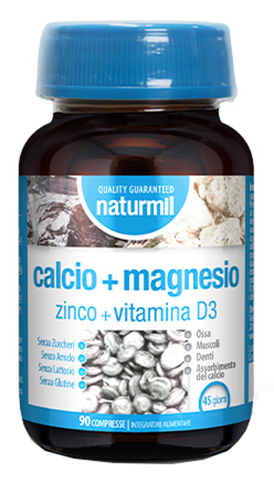 NATURMIL CALCIO+MAGNESIO+ZINCO+VITAMINA D3 90 COMPRESSE - Farmacia De Pasquale
